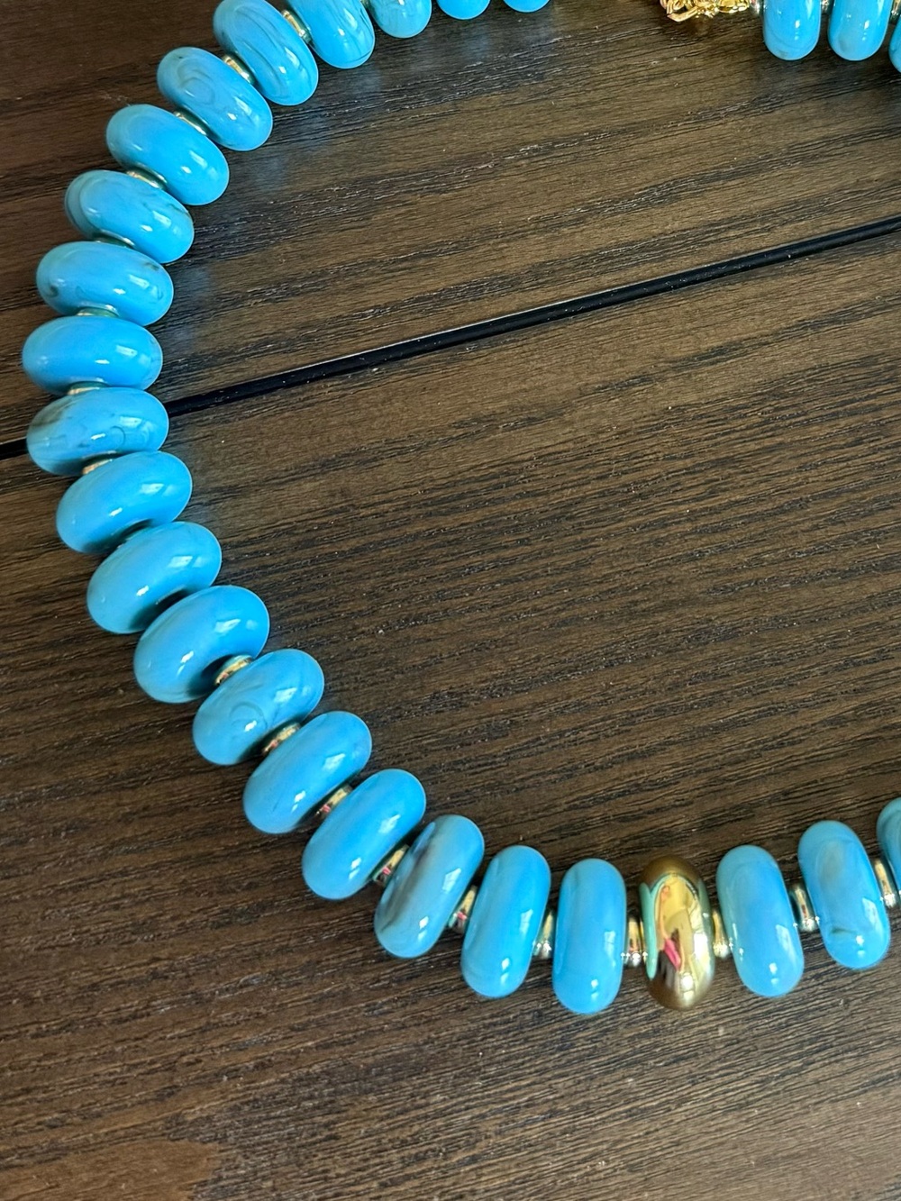 Turquoise Chunky Beaded Necklace - Picture 5 of 5